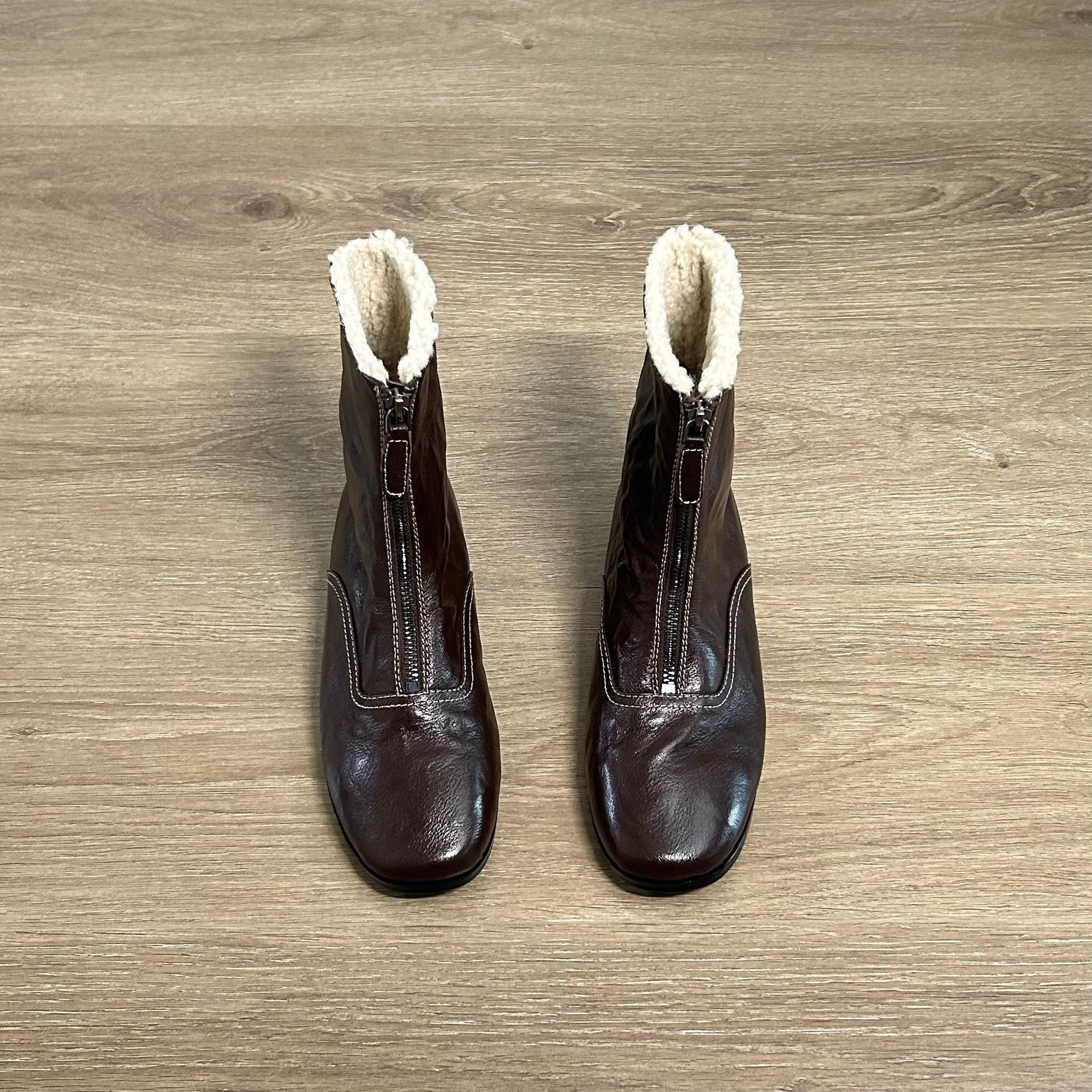 Damen gefütterte Winterstiefel mit modischem Reißverschluss und kuscheligem Kragen R&B