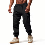 Herren lässige Cargo-Hose mit elastischem Bund und praktischen Seiten- und Oberschenkeltaschen R&B