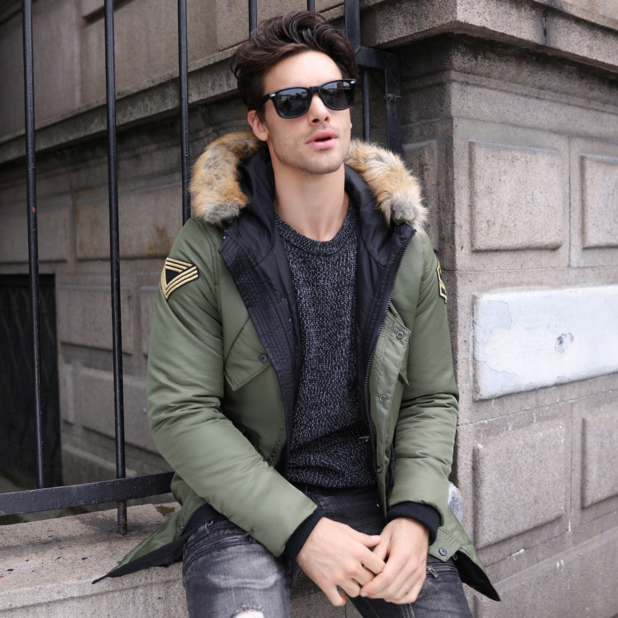 Herren Parka mit abnehmbarer Kapuze und warmem Fleecefutter