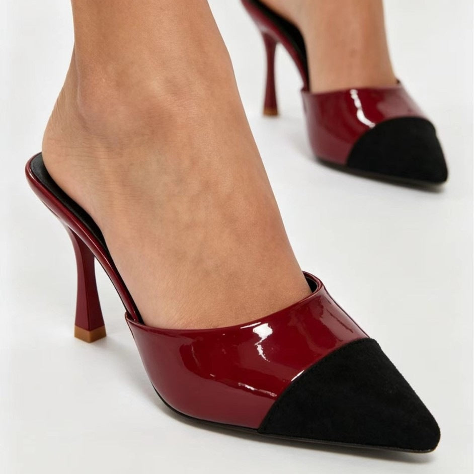 Damen Elegante Slingback High-Heels mit modischem Kontrast R&B
