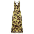 Damen Maxikleid im trendigen Tigerprint-Design mit verführerischem V-Ausschnitt und Spaghetti-Trägern R&B