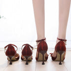 Damen elegante Slingback-Pumps mit modischem Schleifenakzent