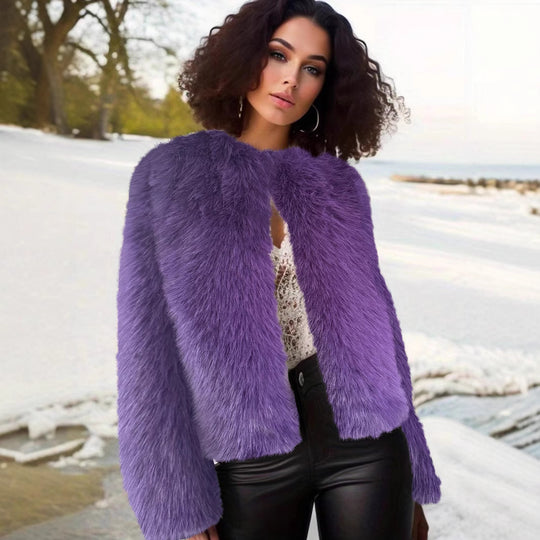 Damen flauschige Shortjacke R&B