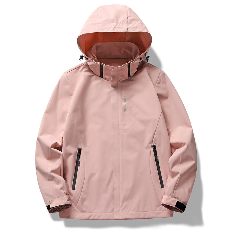 Damen wetterfeste Funktionsjacke mit verstellbarer Kapuze und atmungsaktiven Materialien R&B