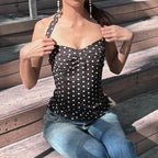 Damen Verspieltes Polka-Dots Oberteil mit schickem Rüschenabschluss R&B