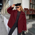 Damen Elegante Wickeljacke mit Gürtel und lässigem Schnitt R&B
