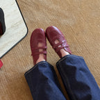 Damen Ballerina-Schuhe im modernen Metallic-Look mit doppeltem Riemchen R&B
