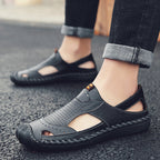 Herren Atmungsaktive Leder Freizeitschuhe mit rutschfester Sohle R&B
