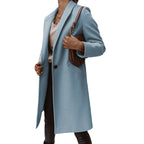 Damen Eleganter Wollmantel mit schmaler Silhouette und praktischen Taschen R&B