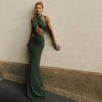 Damen Elegantes Maxikleid mit raffinierten Drapierungen und schlankem Schnitt R&B