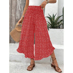 Damen Freizeithose mit weitem Bein und modernem Polka-Dot-Muster R&B