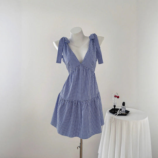 Damen Sommerkleid mit Rüschendetails und verstellbaren Trägern R&B