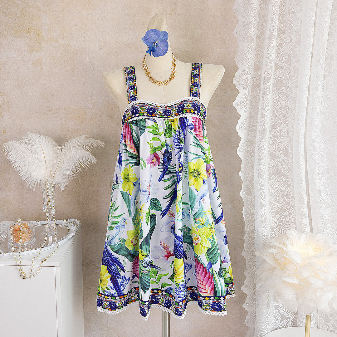 Damen luftiges Sommerkleid mit floralem Muster R&B