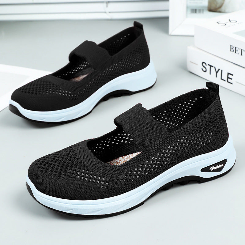 Damen Atmungsaktive Slip-On Sneakers mit elastischem Band R&B