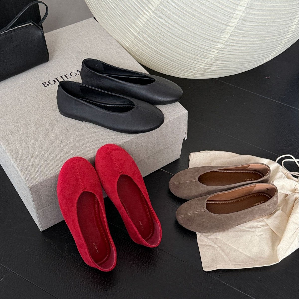 Damen Ballerinas aus hochwertigem Wildleder mit elastischem Rand R&B