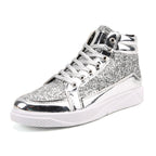 Damen Hochglänzende Sneaker mit glitzerndem Obermaterial und rutschfester Sohle R&B