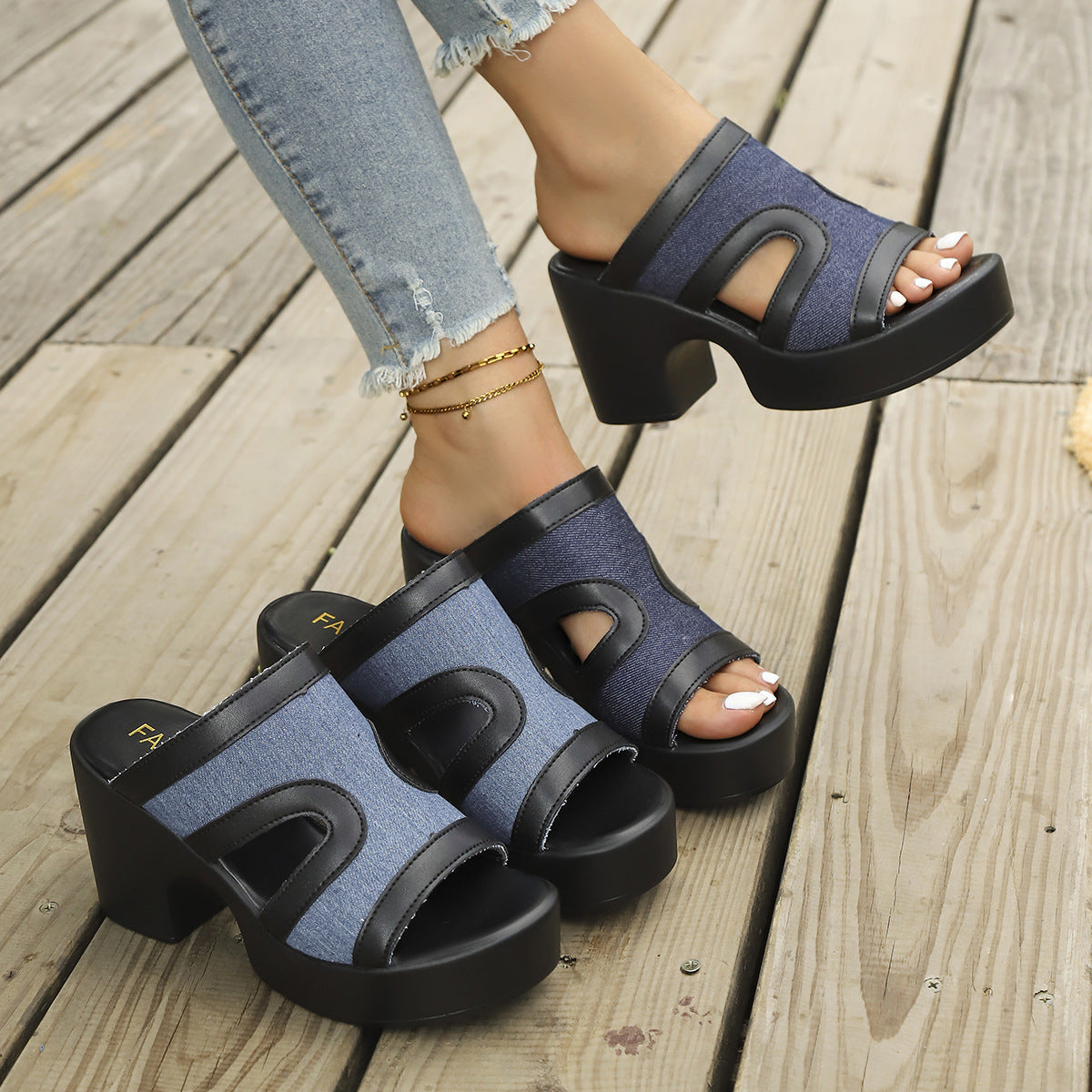 Damen Wedge-Sandaletten mit modischem Design und ergonomischem Fußbett R&B