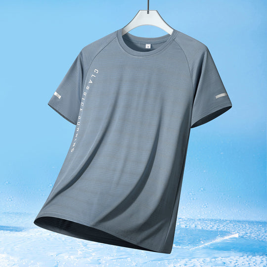 Herren nan atmungsaktives Funktionslaufshirt mit Raglanärmeln und reflektierenden Akzenten R&B