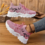 Damen Sportliche Sneakers mit elastischem Strickdesign R&B