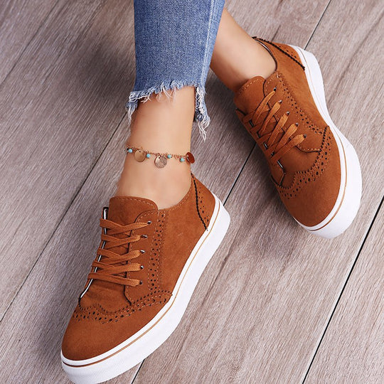 Damen Elegante Sneakers mit modischem Brogue-Design R&B