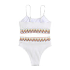 Damen integriertes Bikiniset mit geometrischem Muster R&B