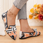Damen Ballerinas mit modischem Knoten-Design und grafischem Muster R&B