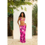 Damen Bikini mit asymmetrischem Rock und modischem Blumendruck R&B