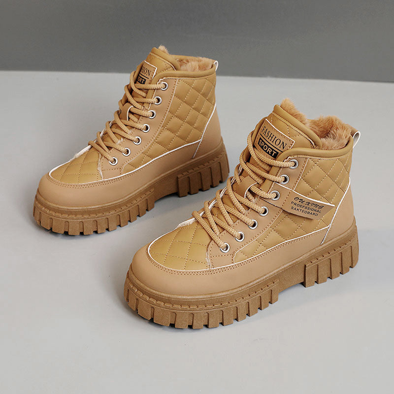 Damen Winterliche High-Top Boots mit kuscheligem Innenfutter und rutschfester Sohle R&B