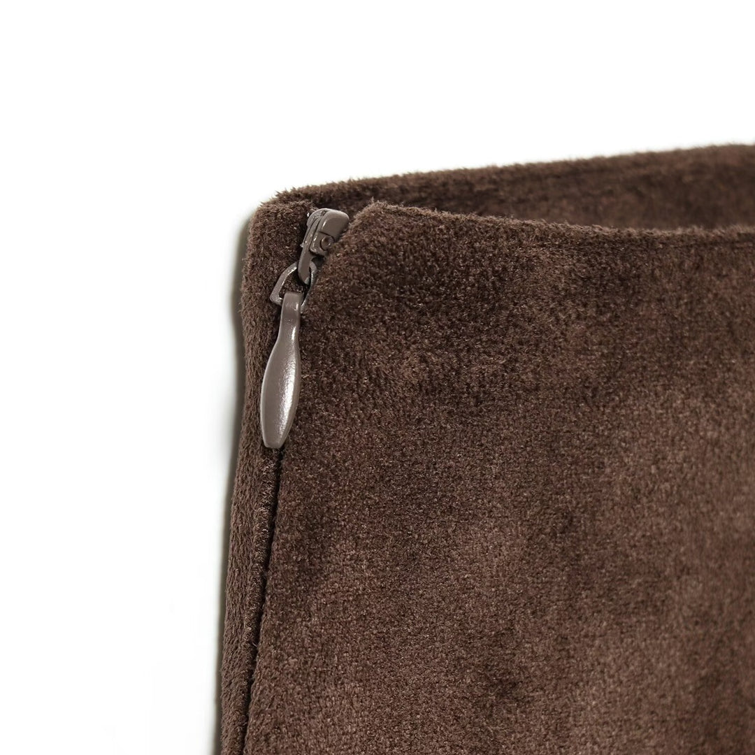 Damen A-linien Rock aus weichem Wildlederimitat mit elegantem Fall R&B