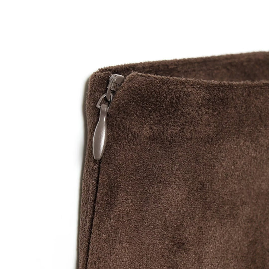 Damen A-linien Rock aus weichem Wildlederimitat mit elegantem Fall R&B