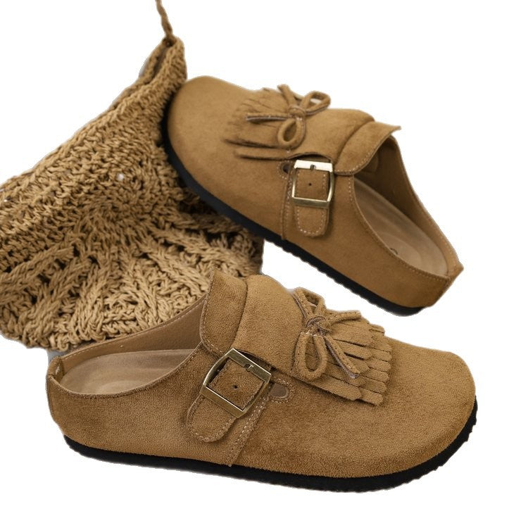 Damen Mokassins mit dekorativem Fransen-Design und verstellbarem Riemen R&B