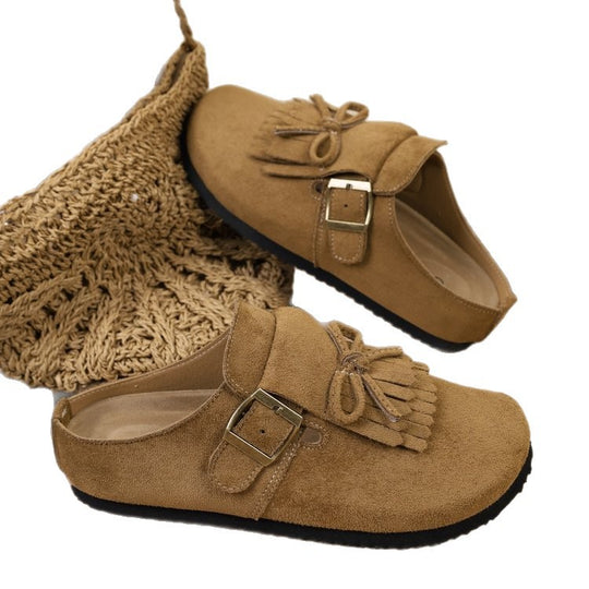 Damen Mokassins mit dekorativem Fransen-Design und verstellbarem Riemen R&B