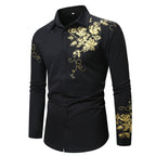 Herren Langarmhemd mit floralem Design R&B