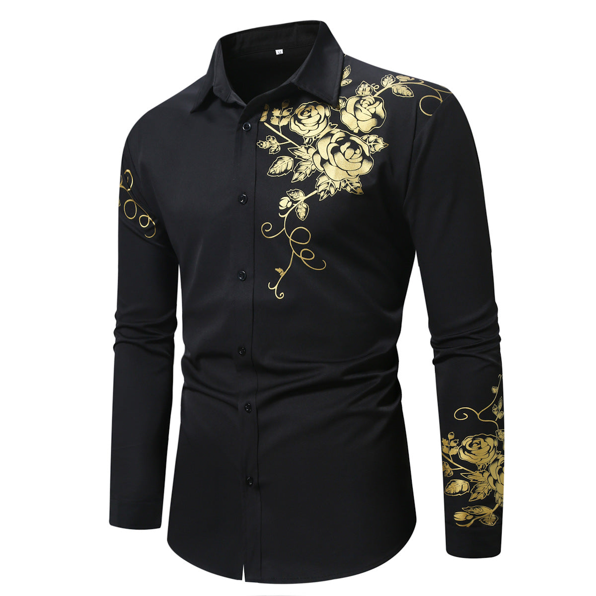 Herren Langarmhemd mit floralem Design R&B