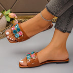 Damen Glamouröse Riemchen-Sandalen mit dekorativen Strasssteinen R&B