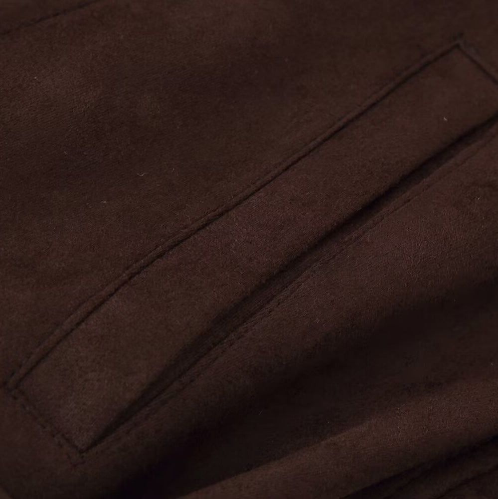 Damen elegante Oversized-Bomberjacke mit Taillengürtel R&B