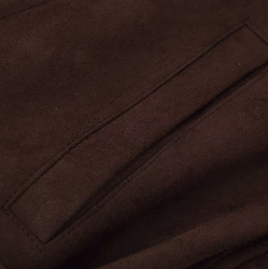 Damen elegante Oversized-Bomberjacke mit Taillengürtel R&B