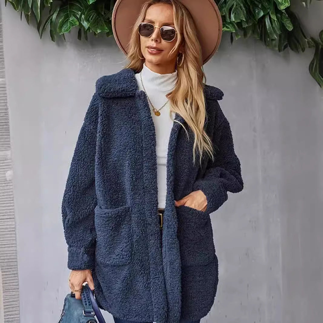Damen Kuschelige Fleecejacke mit Kapuze und praktischen Taschen R&B