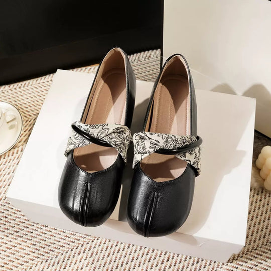 Damen Ballerinas mit dekorativem Riemchen und elegantem Glanz R&B