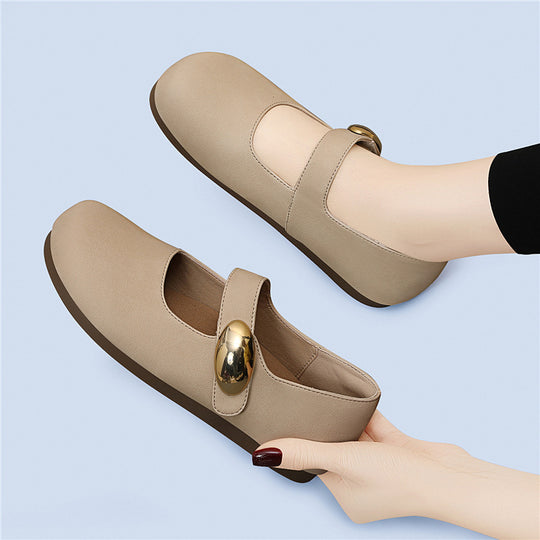 Damen elegante Ballerinas mit modischem Riemchen und zeitloser Schnalle R&B