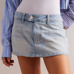Damen Jeansrock mit fransigem Saum und lässigem Schnitt R&B