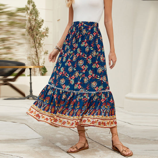 Damen Maxi-Rock mit verspieltem Blumenmuster R&B
