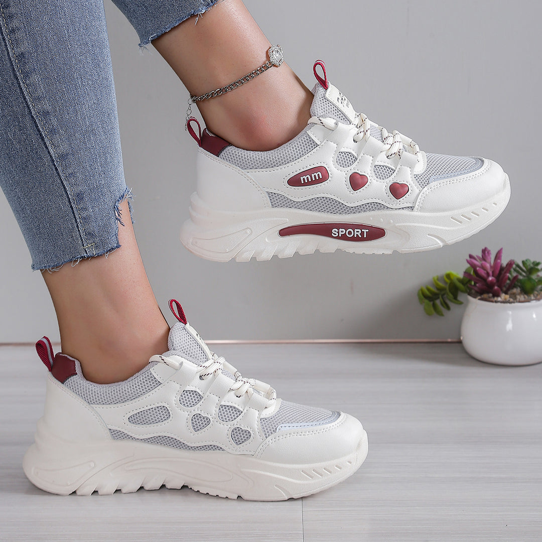 Damen Freizeit-Sneaker mit atemberaubendem Herz-Design und atmungsaktivem Obermaterial R&B