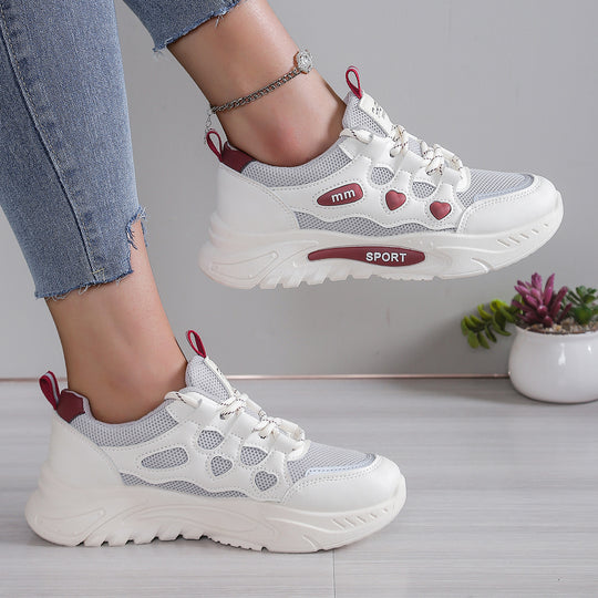 Damen Freizeit-Sneaker mit atemberaubendem Herz-Design und atmungsaktivem Obermaterial R&B