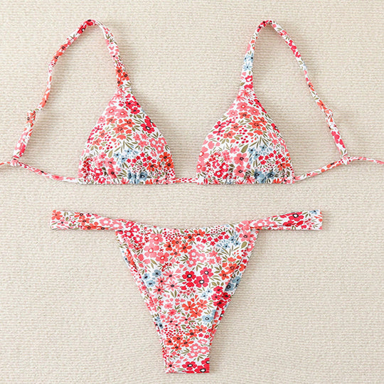 Damen Triangel-Bikini mit elegantem Floral-Muster R&B