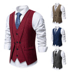 Herren elegante Anzugweste mit strukturiertem Hahnentritt R&B
