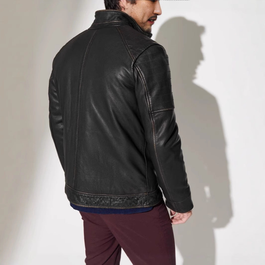 Herren Bikerjacke mit Stepp-Design und praktischen Taschen R&B