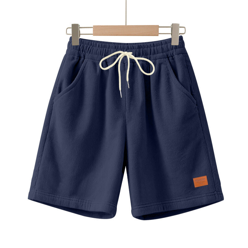 Herren nan lässige Bermudashorts aus feinstrukturiertem Baumwollmix mit elastischem Bund und Kordelzug R&B