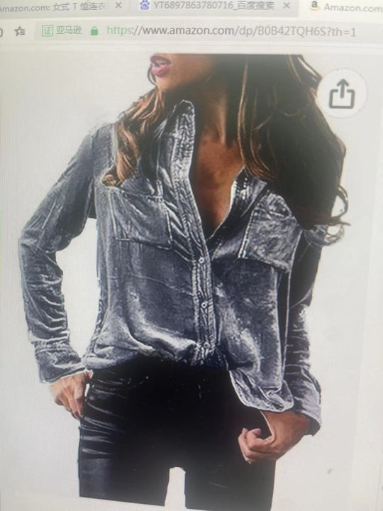 Damen Satin Bluse mit dekorativen Brusttaschen R&B