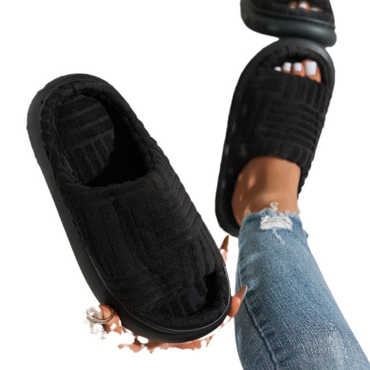 Damen Flauschige Hausschuhe mit rutschfester Sohle und weich gepolsterter Innensohle R&B